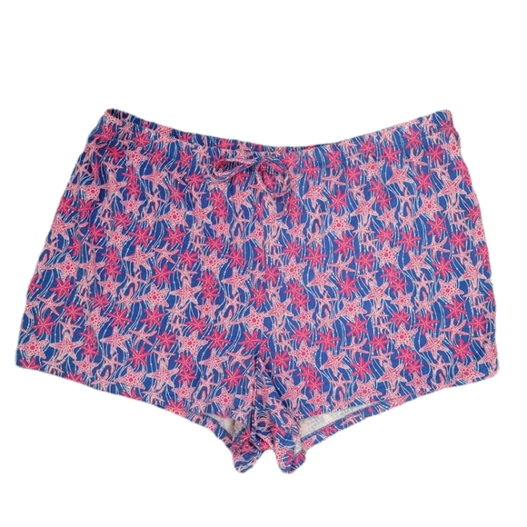 New Directions Intimates Pink & Blue Starfish Pajama Shorts Size XL - Picture 1 of 5